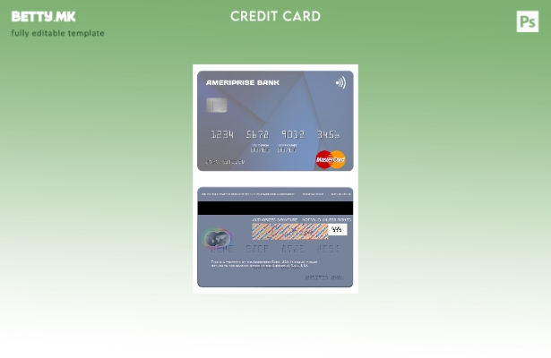 Модерен стил шаблон за мастер картички на USA Ameriprise Bank